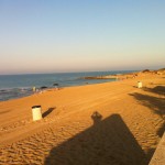 Spiaggia davanti casa al mattino